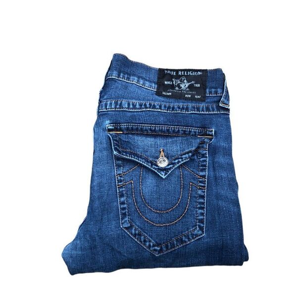 TRUE Religion Jeans Size 34 RICKY Relaxed Straight Blue - Picture 3 of 11
